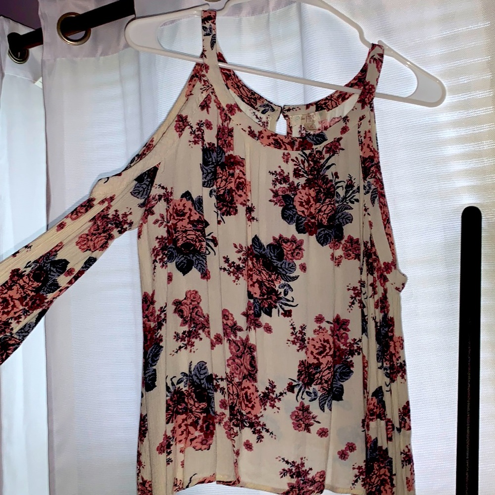 Floral half off the shoulder blouse